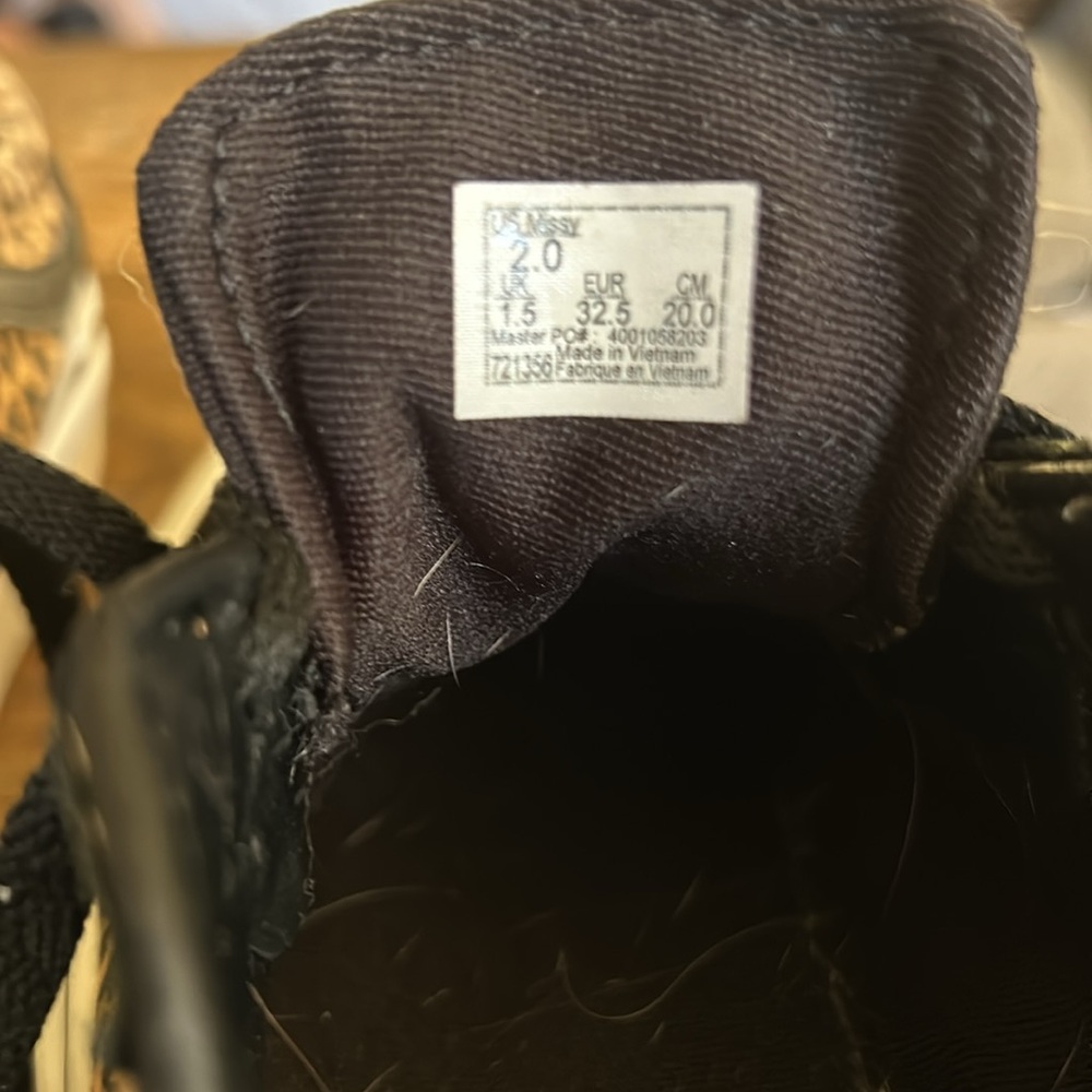 Vans Black and Leopard Print Kids Sneakers - Picture 5 of 5
